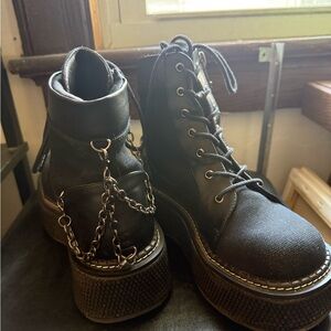 Demonia Black Platform Shoes Emily 114